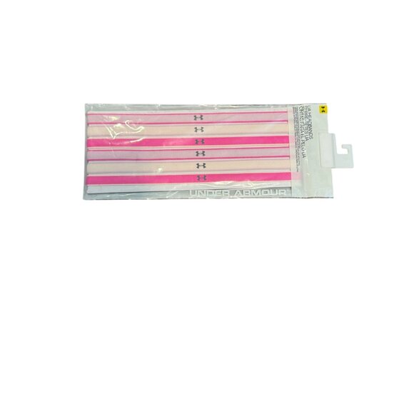 Under Armour Womens 6-Pack Elastic Headbands Pink & White Adjustable Non-Slip - Picture 7 of 7